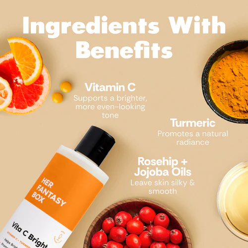 Her Fantasy Box Vita C Bright - Turmeric Body Wash 8oz - Image 2