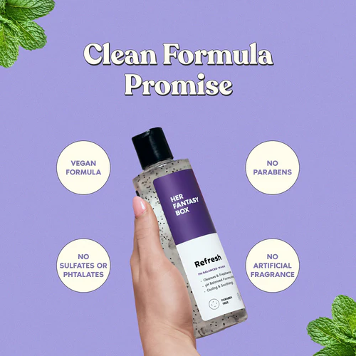 Her Fantasy Box Refresh Plant Based Intimate Body Wash for Women - pH Balancing 8oz - Image 2