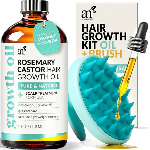 Rosemary & Castor Hair Growth Oil Kit -118ml with Scalp Massager