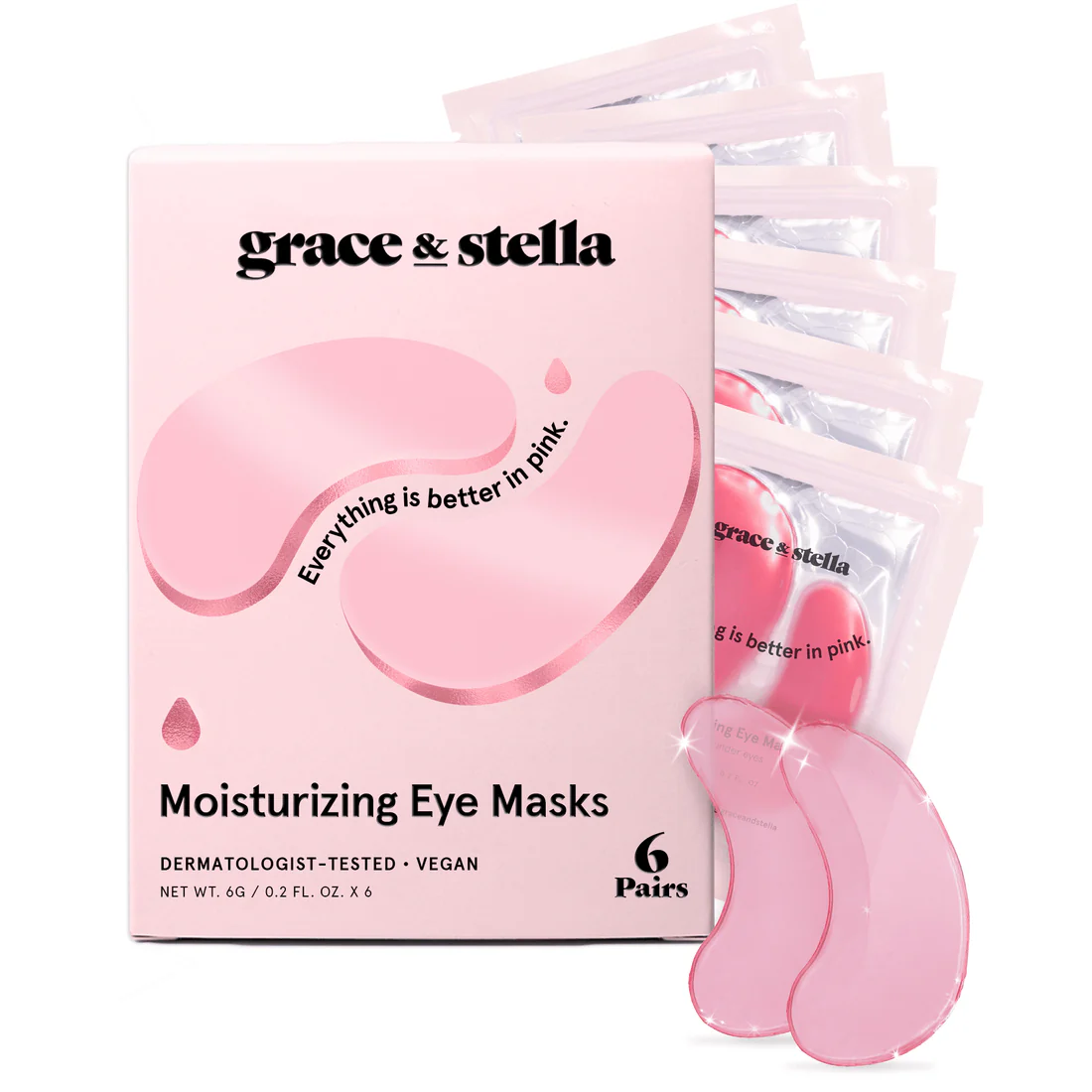 Grace & Stella 6 Pair Moisturizing Eye Mask Box