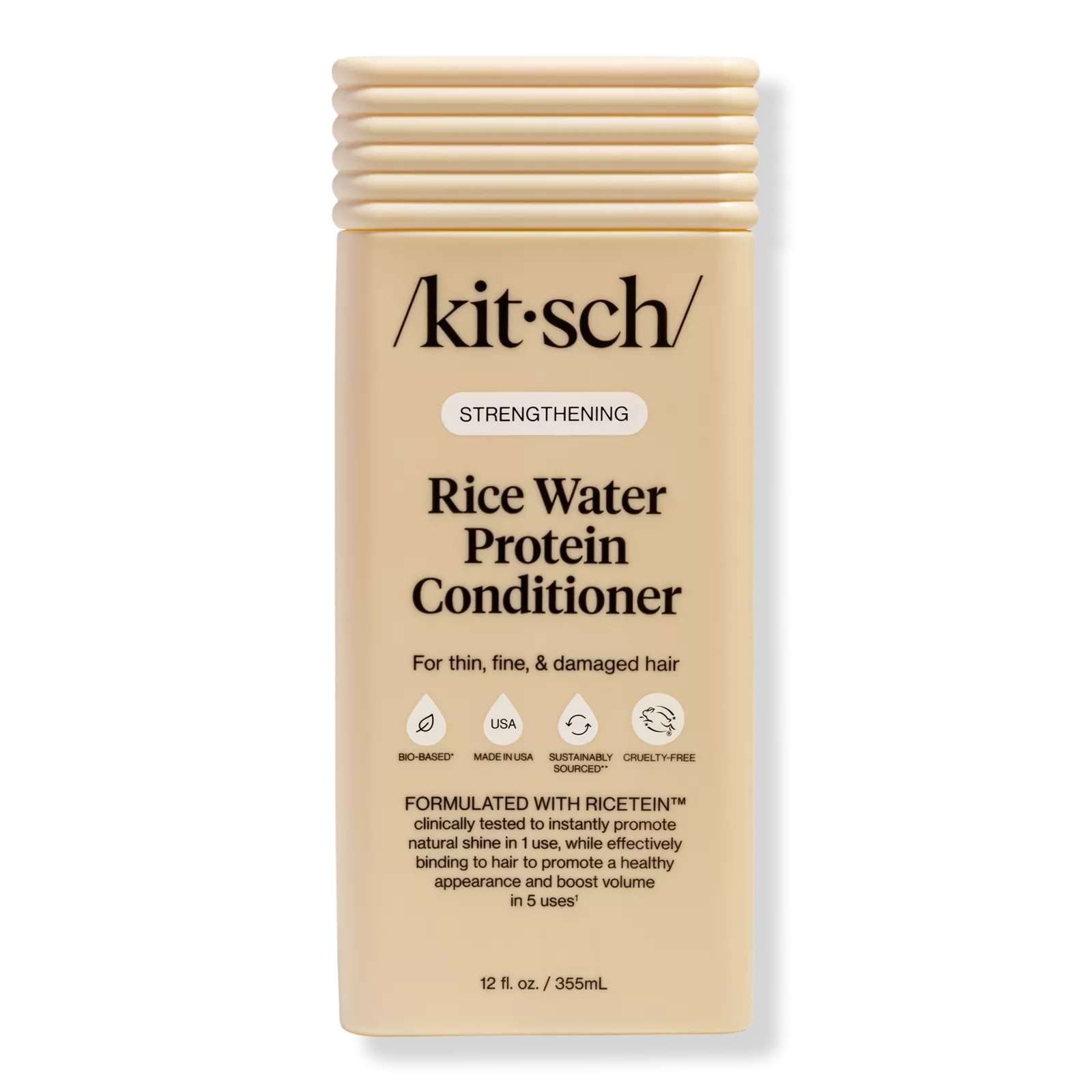 Kitsch Strengthening Rice Water Conditioner – 12 fl oz: Paraben-Free, Vegan, Mandarin And White Tea Scented, Liquid